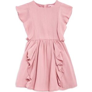 NWT BCBG Pink Ruffled Toddler Girls Dress, Dusty Rose, Size 5